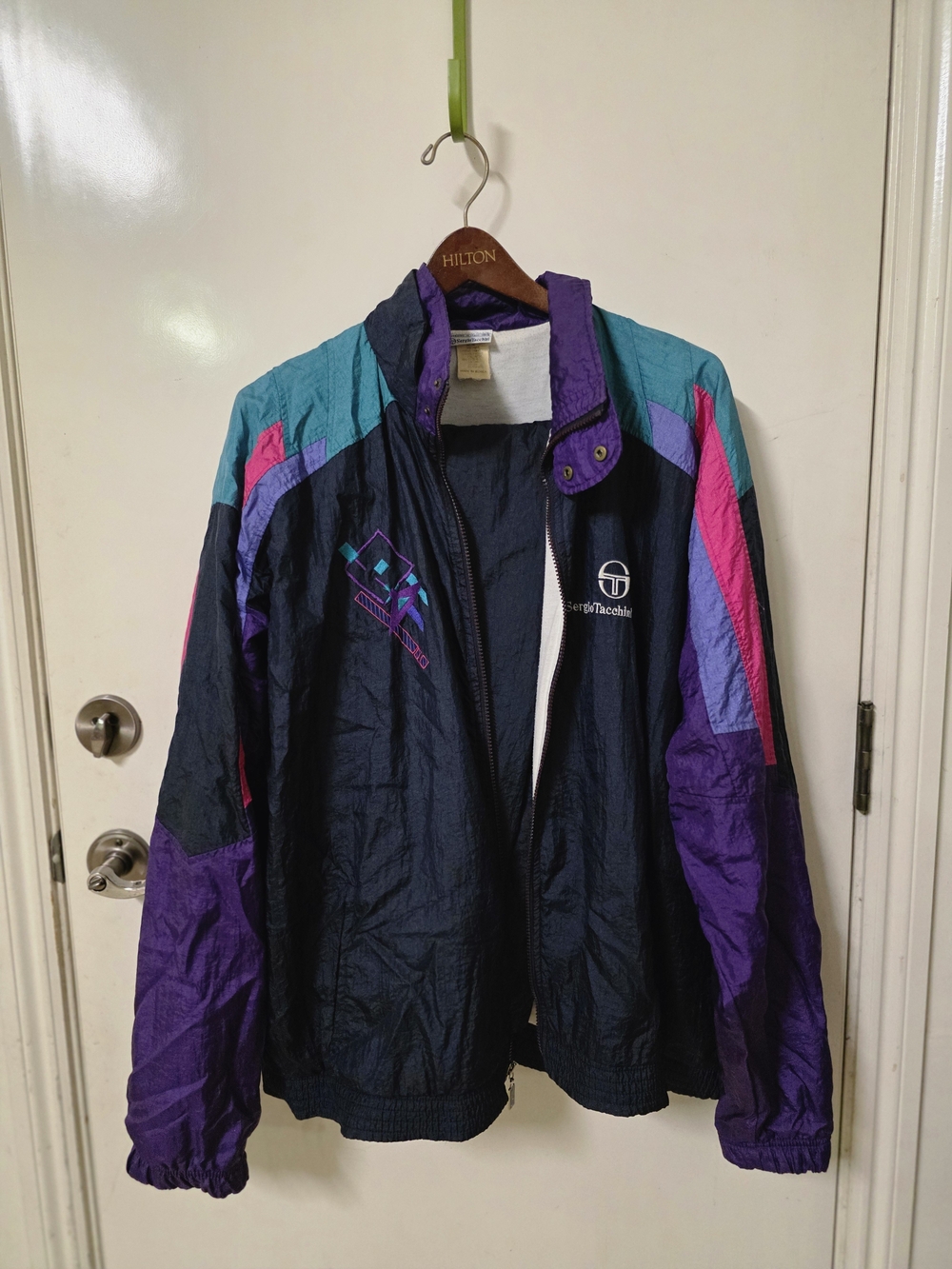 Sergio Tacchini Colorblock Windbreaker Jacket - Navy & Purple